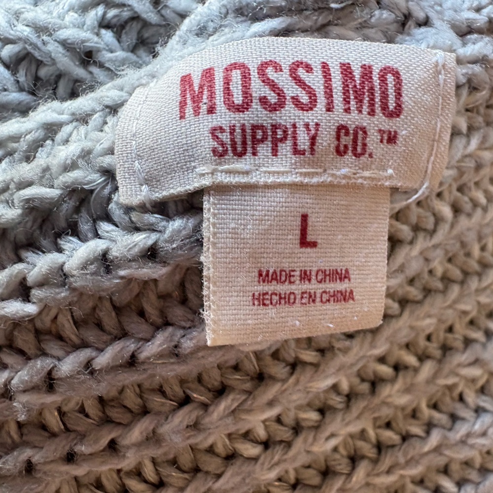 Mossimo Women's Large Grey Sweater Criss Cross Back Chunky - Picture 6 of 6